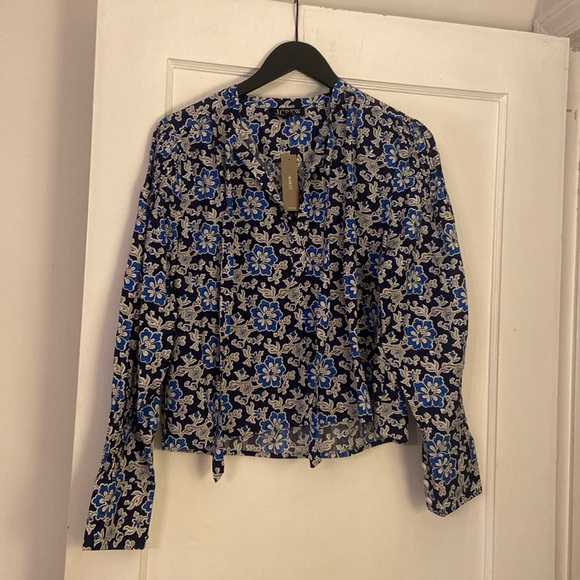NWT JCrew Tie Top in Cotton Blend Floral XS - Picture 4 of 6